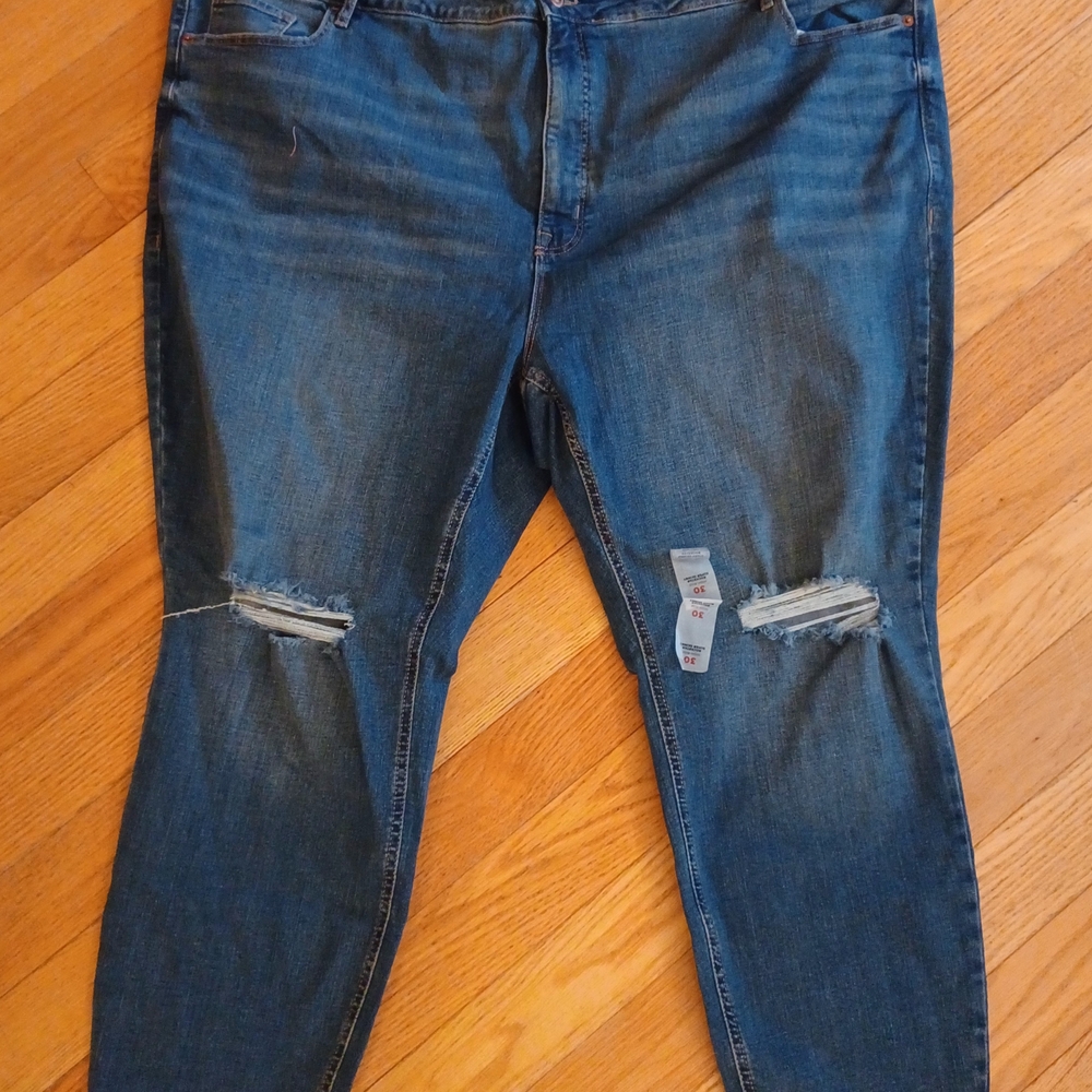 Old Navy Women's Jeans Plus Size 30 Rockstar Super Skinny Distressed NEW